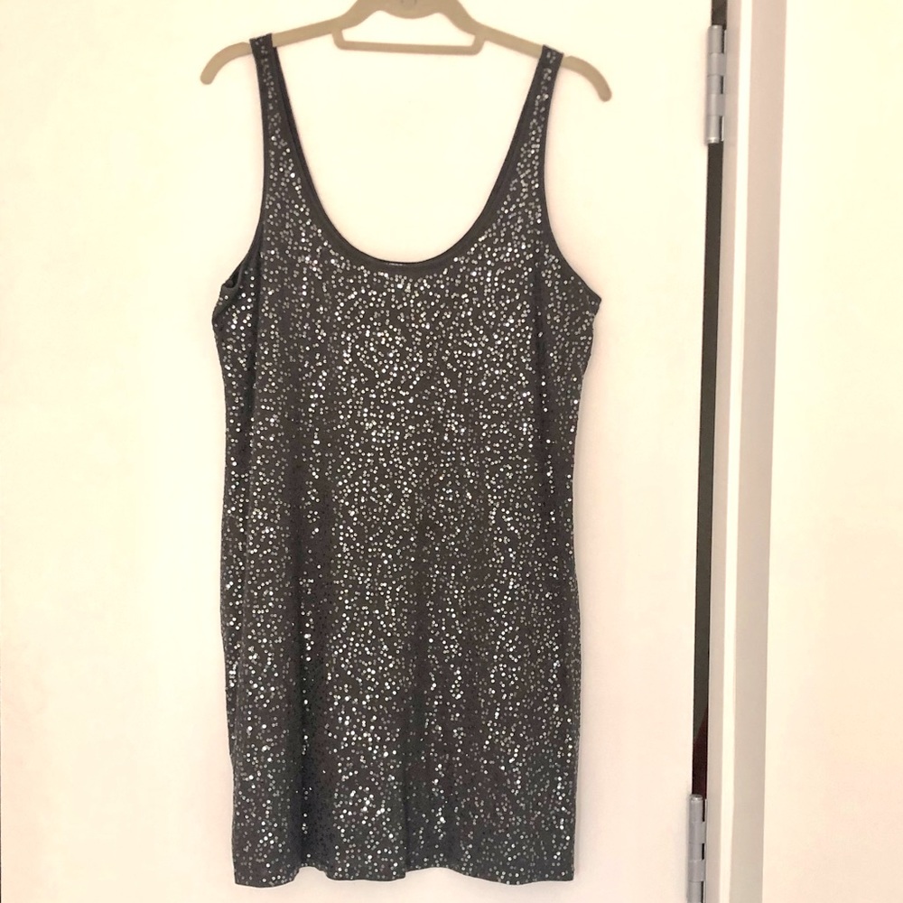 Express gray sequin mini dress